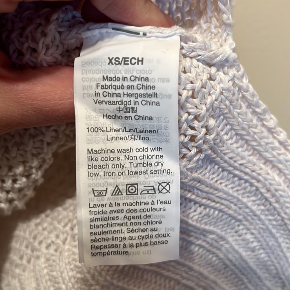 J.Crew - Linen Crochet Sweater - Off White - Size XS - Picture 4 of 4